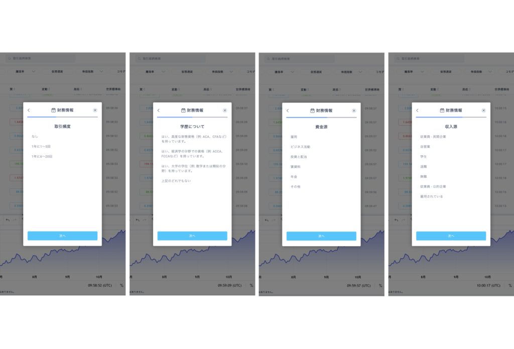 Xtrade財務情報入力画面