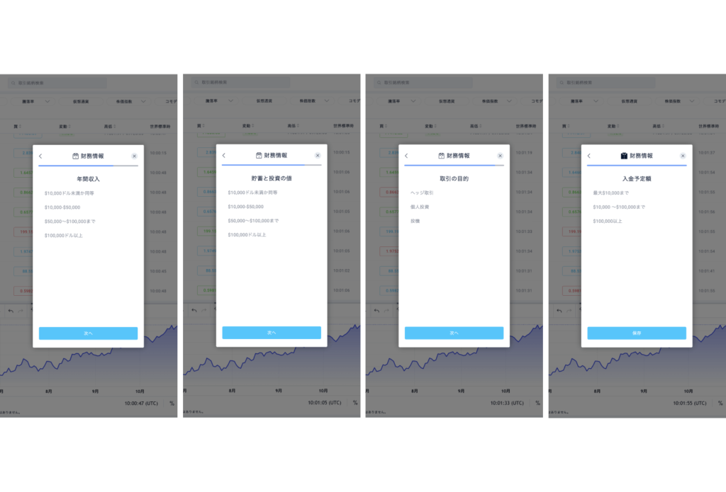 Xtrade財務情報入力画面